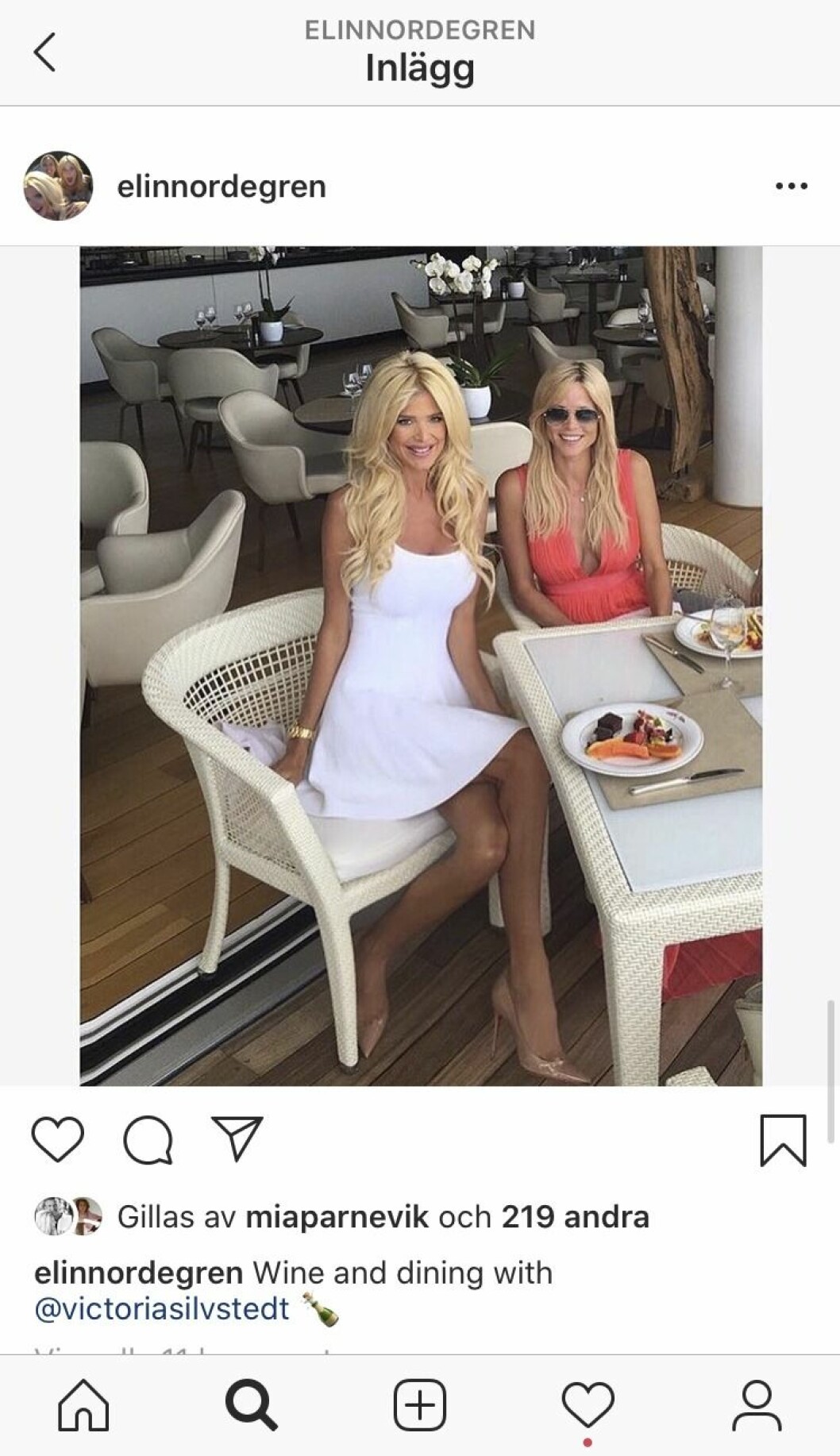 Foto: Instagram Elin Nordegren och Victoria Silvstedt