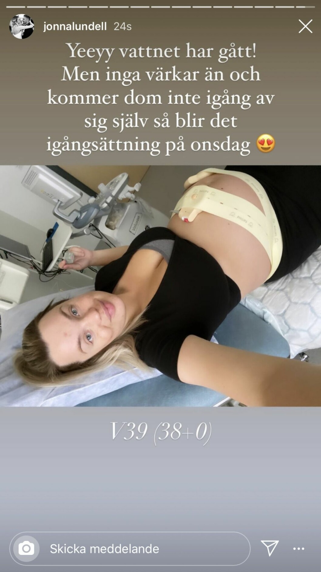 Jonna Lundells vatten har gått med sonen Lionel