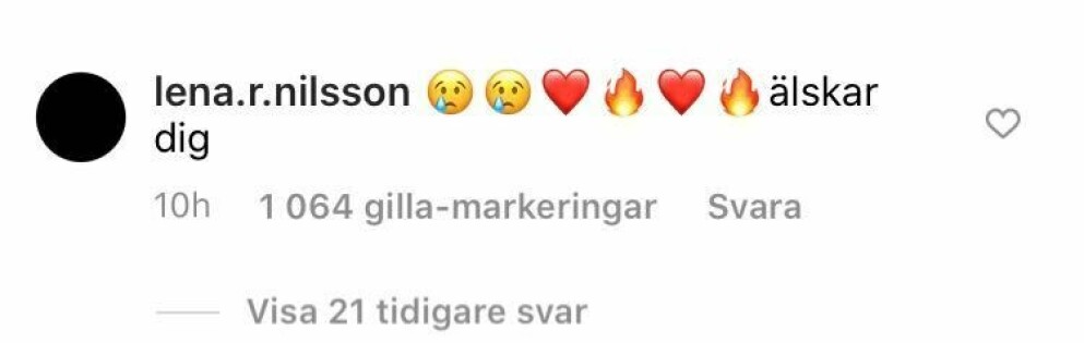 Lena Nilssons gripande ord till Alexandra.