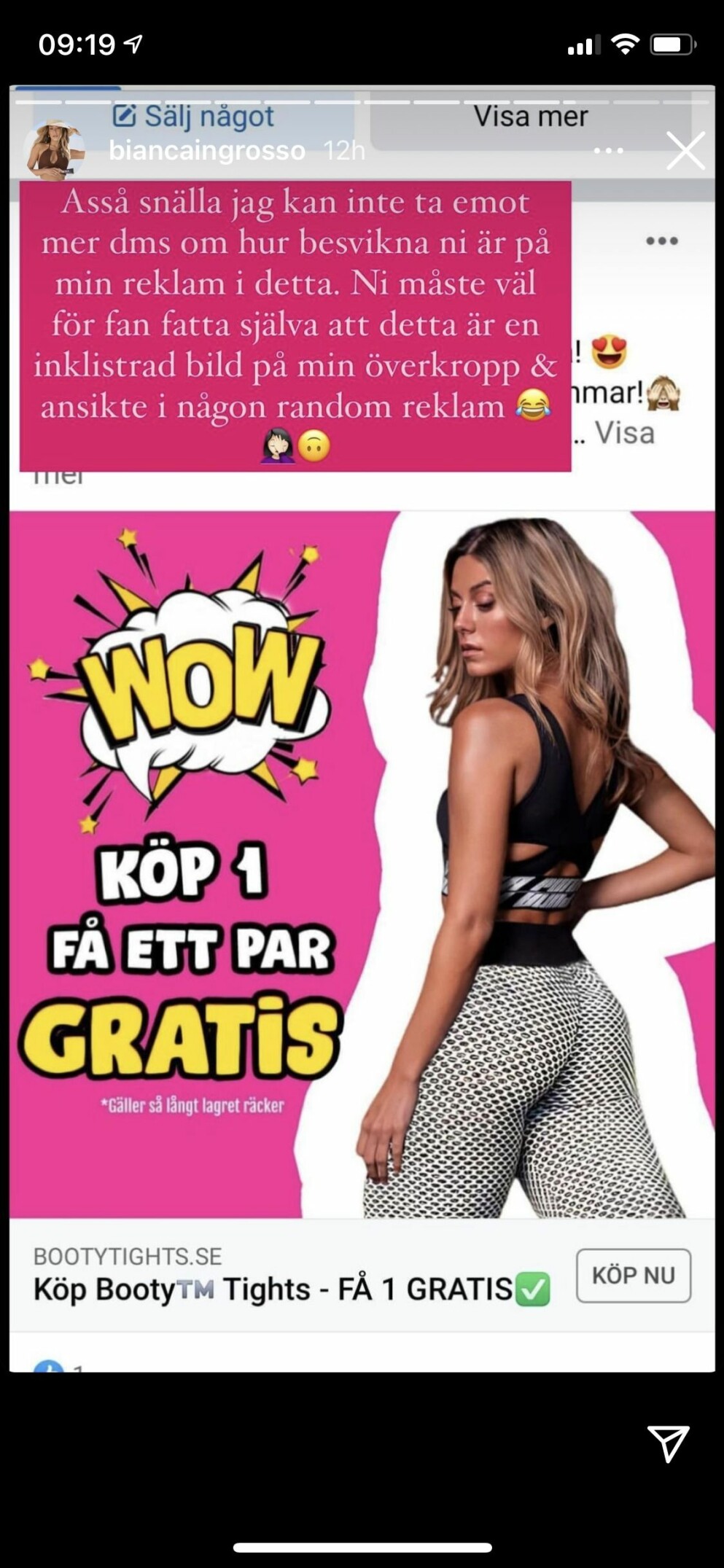 <span class=" italic" data-lab-italic_desktop="italic">Företaget som använt sig av Bianca Ingrossos ansikte och överkropp i ett reklam sammanhang utan Biancas vetskap.</span> Företaget som använt Bianca Ingrossos ansikte och överkropp i deras reklam.