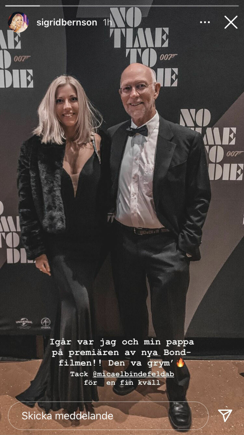 <span class=" bold" data-lab-bold_desktop="bold">FOTO: Sigrid Bernson/Instagram</span> Sigrid Bernson med pappa Christer