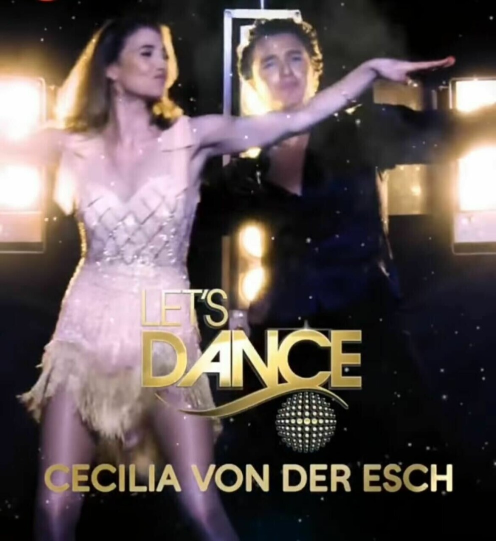 Cecilia von der Esch och Hugo Gustafsson. Cecilia von der Esch dansar med Hugo Gustafsson i Let's dance 2022