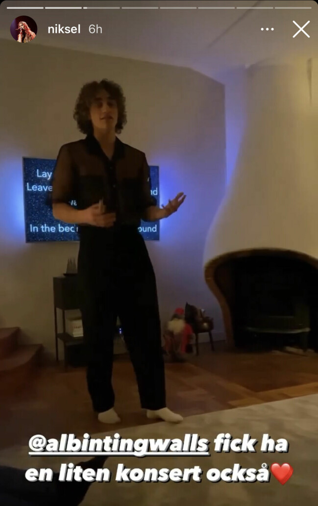 Albin bjöd på skönsång. Albin Tingwall.