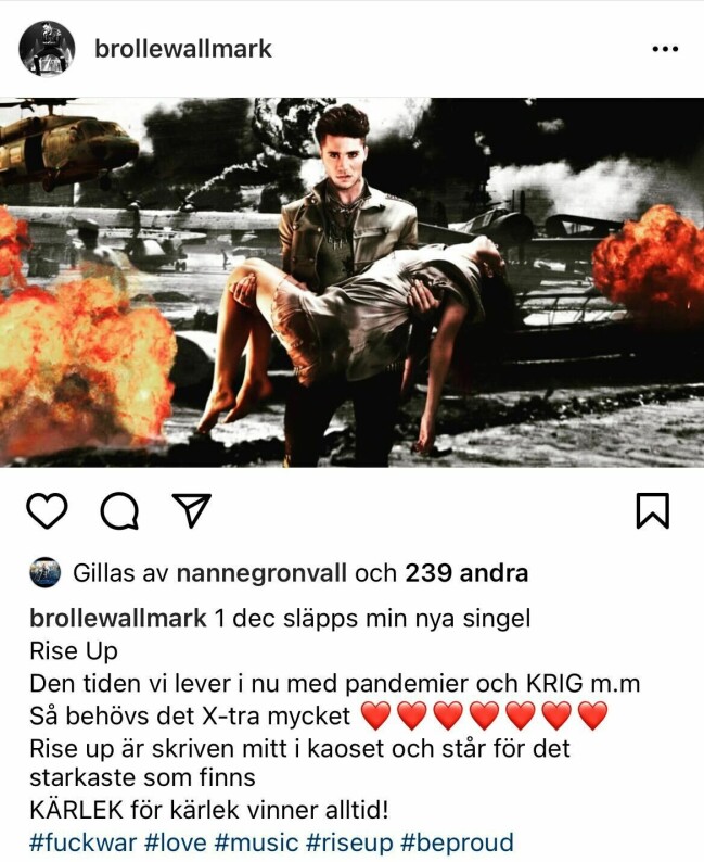 Screenshot Brolle Wallmarks Instagram. Brolle Wallmark