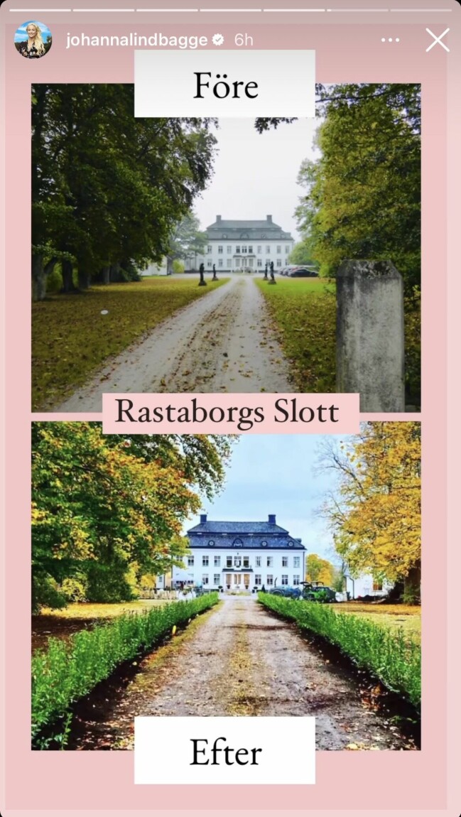 Johannas Instagram-story på utsidan av slottet