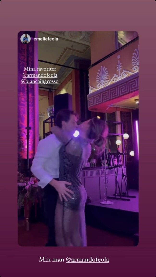 Biancas festkväll med Gina Tricot. Bianca dansar med mannen.
