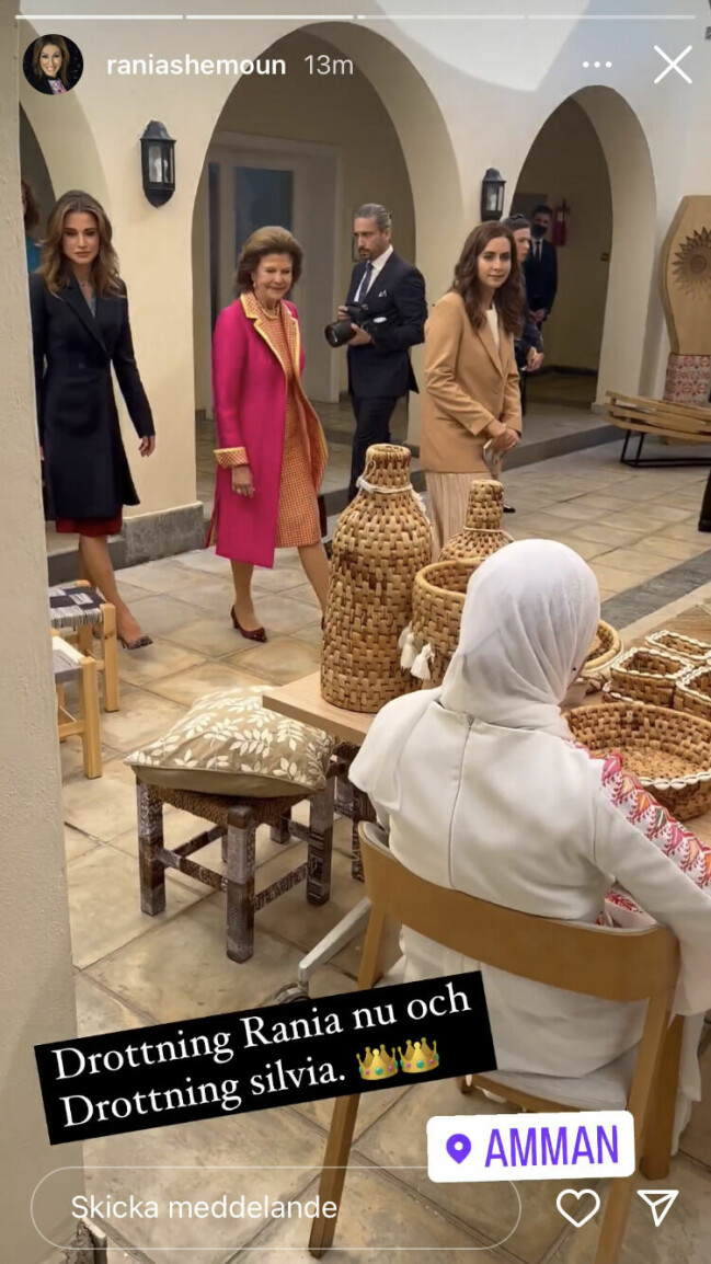 Rania Shemoun Olssons Instagram. Drottning Silvia i Jordanien