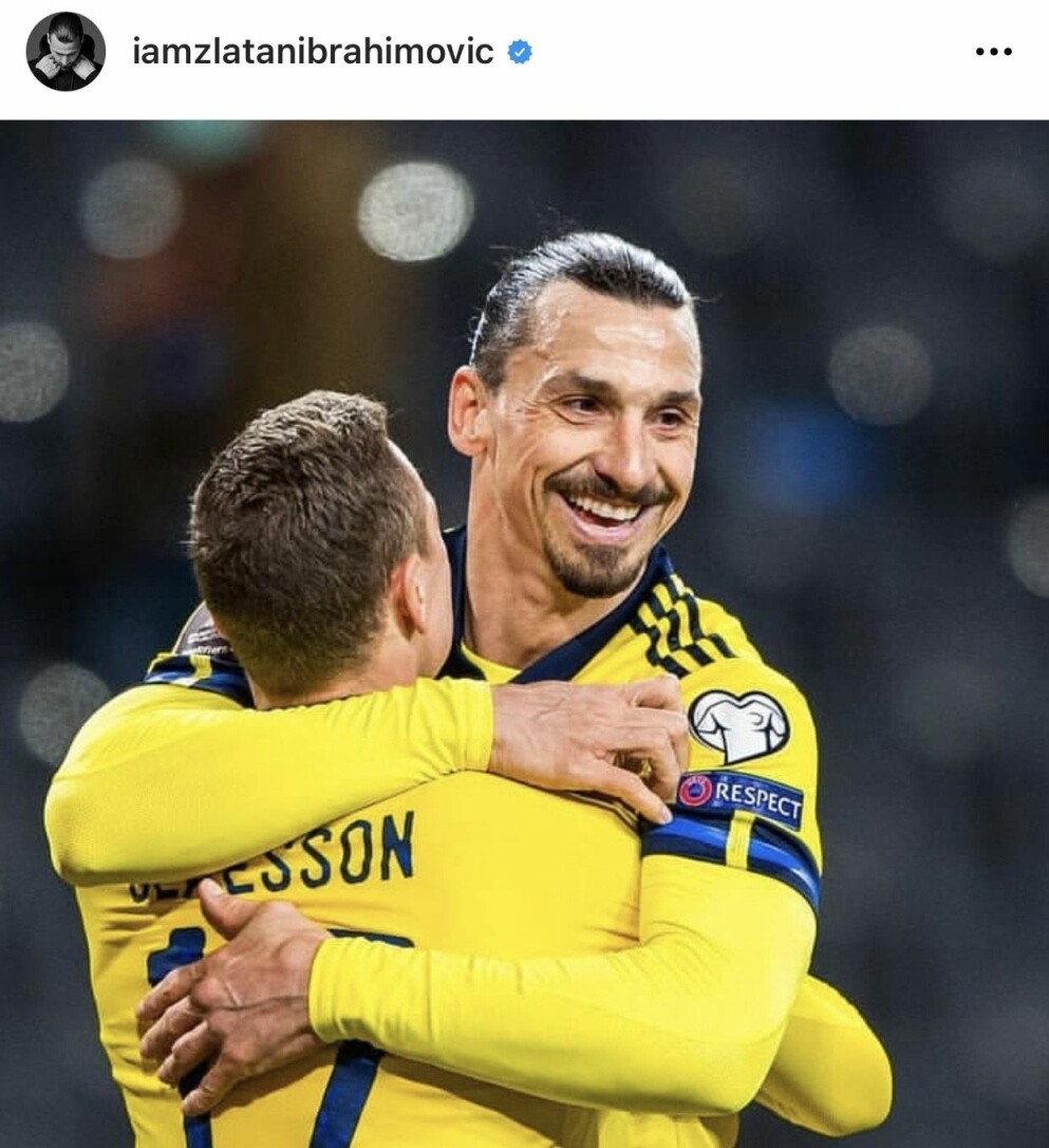 Zlatan var uttagen till landslaget för att spela EM-2020 men på grund av en knäskada kunde han inte spela. Foto: Zlatan Ibrahimovic/Instagram