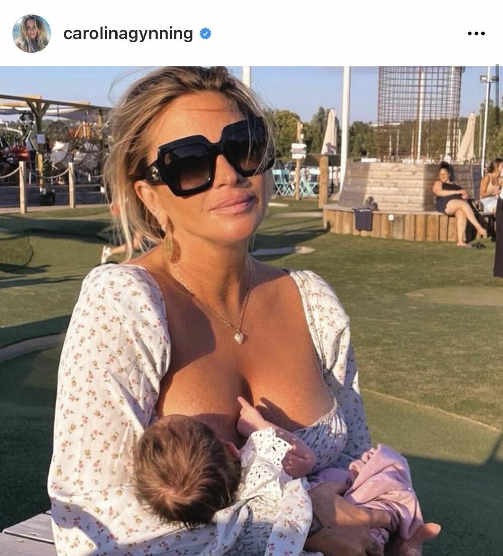<span class=" italic" data-lab-italic_desktop="italic">Carolina Gynning med dottern Vild. Carolina Gynning/Instagram</span>