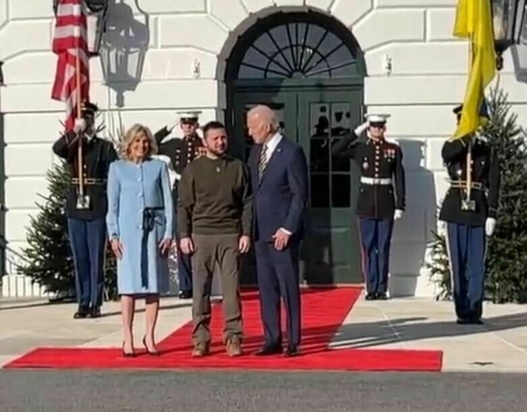 Utanför Vita Huset i Washington DC.