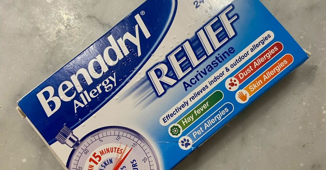Vanliga allergimedicinen Benadryl. Vanliga allergimedicinen Benadryl.