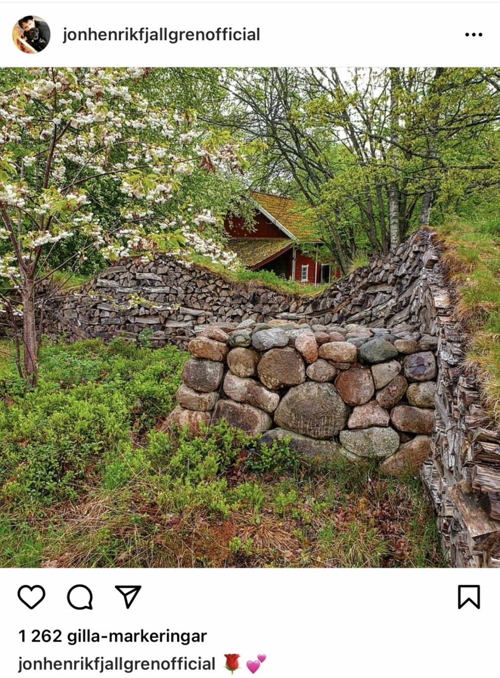 Jon Henrik Fjällgrens bild på Instagram.