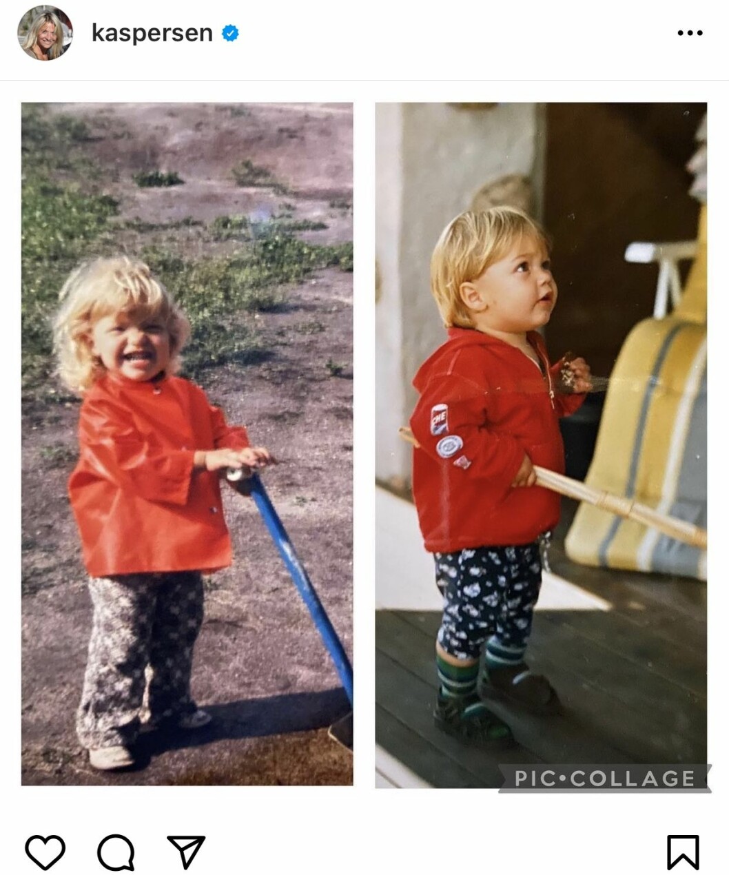 Kollage på Kristin Kasperson och Filip Lamprecht som barn.