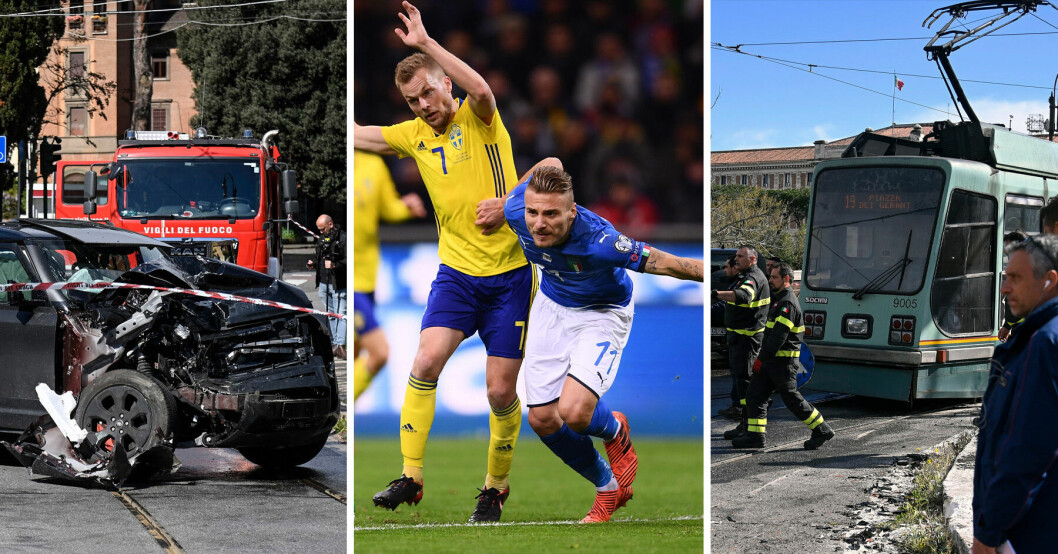 Ciro Immobile, italiensk landslagsspelare i fotboll, var inblandad i en bilolycka