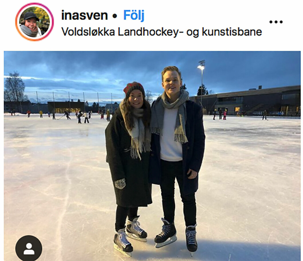 Ina och Ola. <strong>Foto: Instagram.</strong> Ina Svenningdal från Skam och Ole Dennis Heggeli.