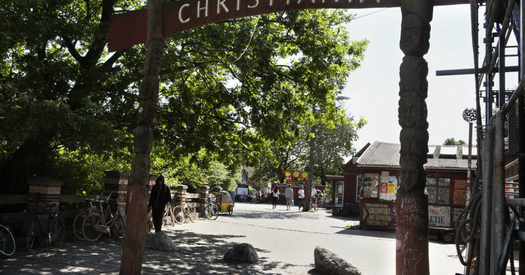 Ingång till Christiania. Arkivbild. Boende i Christiania fruktar gängkrig
