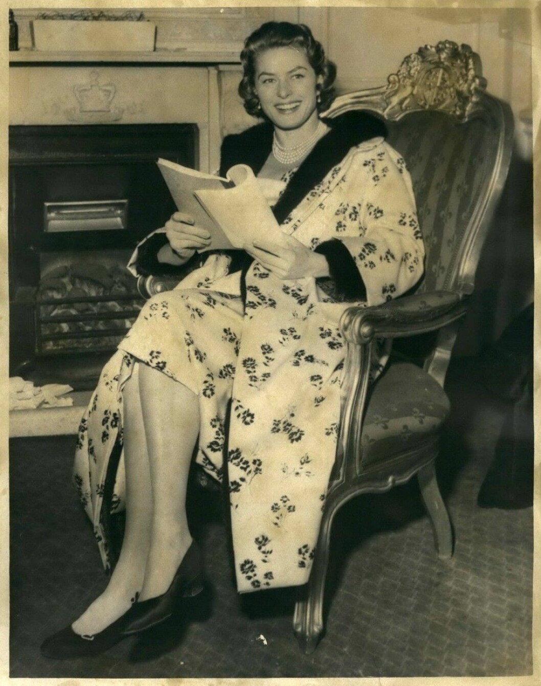 Ingrid Bergman var till och med flärdfull när hon läste manus. Foto: IBL Ingrid Bergman var till och med flärdfull när hon läste manus. Foto: IBL
