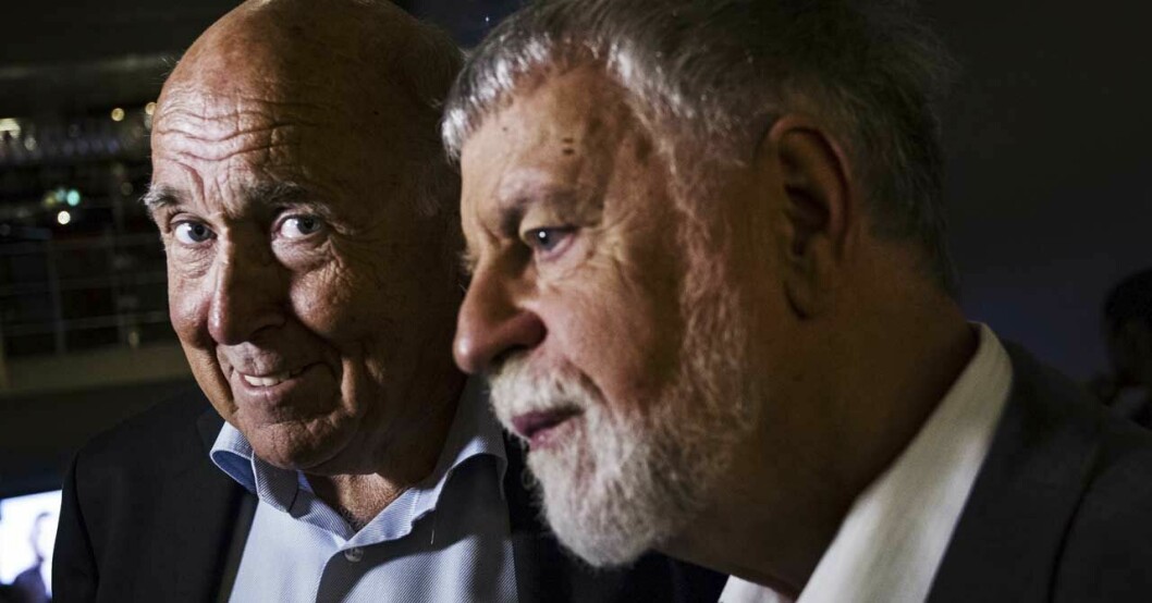 Ingvar Oldsberg och Björn Hellberg ledde SVT:s flaggskepp <em>På spåret</em> i 21 år. På spåret-duon Oldsberg och Hellberg