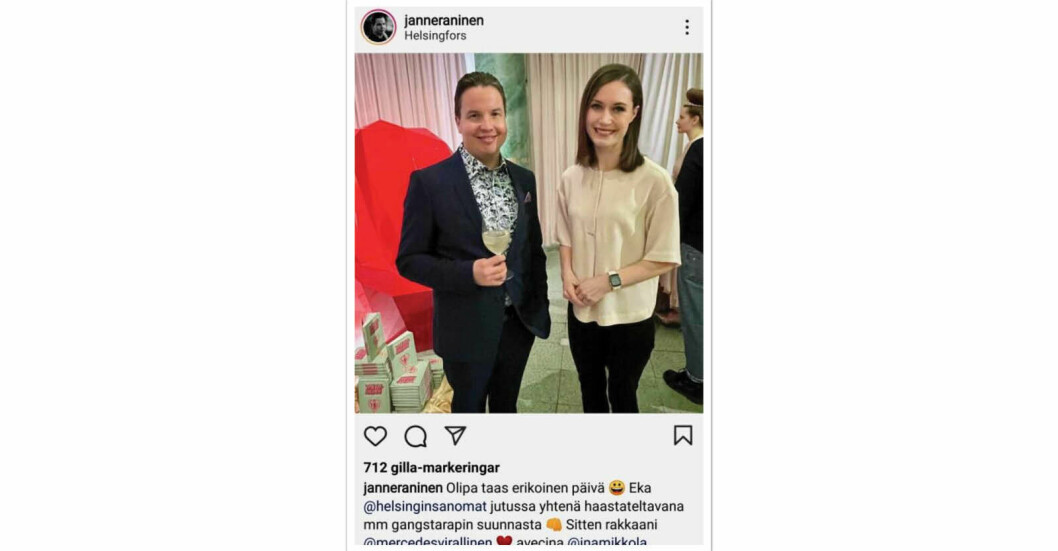 Statsminister Sanna Marin poserade tillsammans med mördaren Janne Raninen.