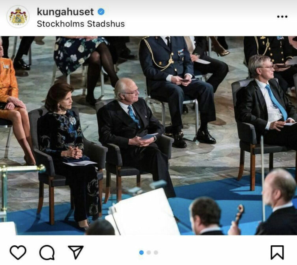 Nobelprisceremonin 2021. kungen och drottningen på Nobelprisceremonin 2021