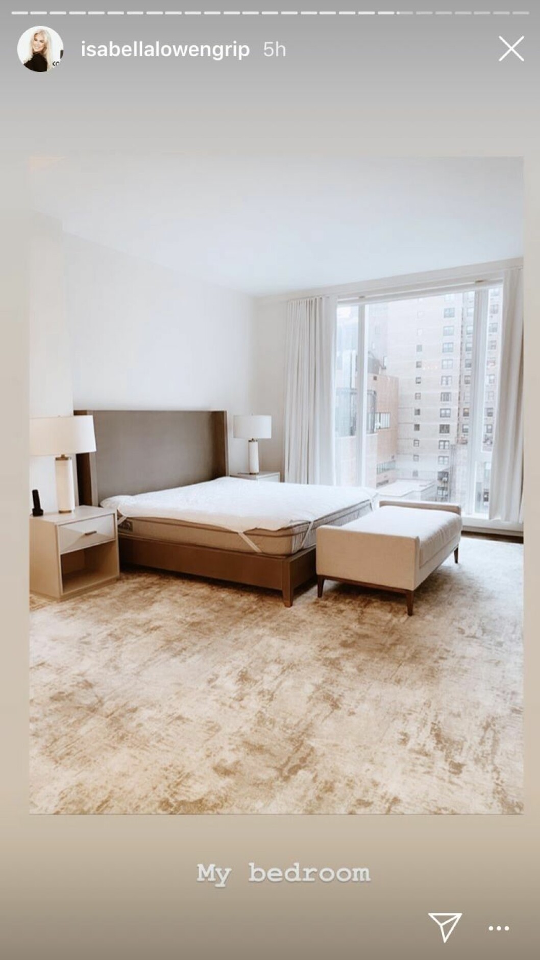Isabellas sovrum i New York-lägenheten.