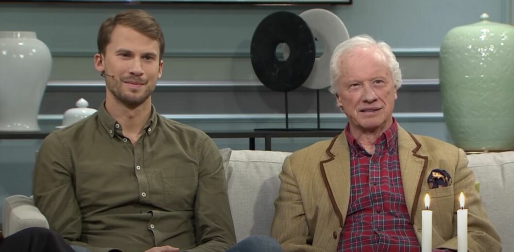 FOTO: TV4 Jacob Falkman och Loa Falkman i en intervju