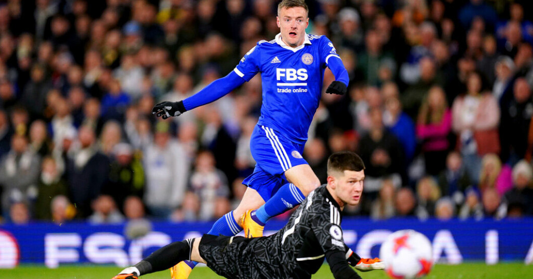 Jamie Vardy gjorde Leicesters kvitteringsmål när laget mötte Leeds på tisdagskvällen. Fortsatt tufft för Leicester och Leeds