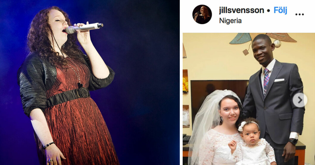 Jill i Talang 2010 och med maken Josef och dottern Seline 2019. <strong>Foto: TT & Instagram.</strong> Jill Svensson i Talang 2010 och med maken Josef och dottern Seline 2019.