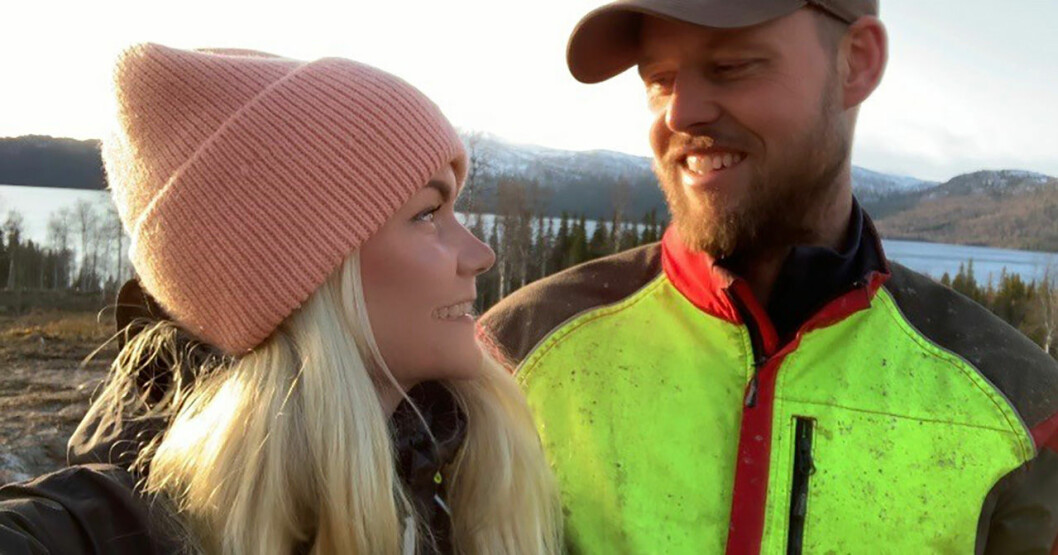 Jimmy och Emelie. <strong>Foto: Privat.</strong> Jimmy Olofsson och Emelie Åström i Bonde söker fru 2019.