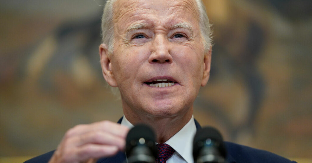 Joe Biden under ett tal i torsdags. Biden kritisk mot HD-beslut om diskriminering