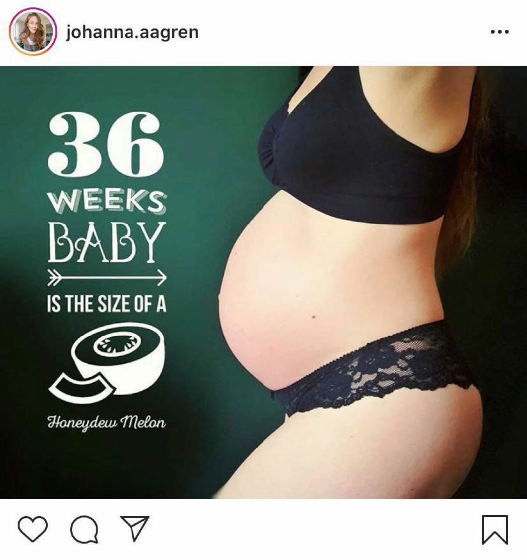 FOTO: Instagram Johanna Ågren Gravid