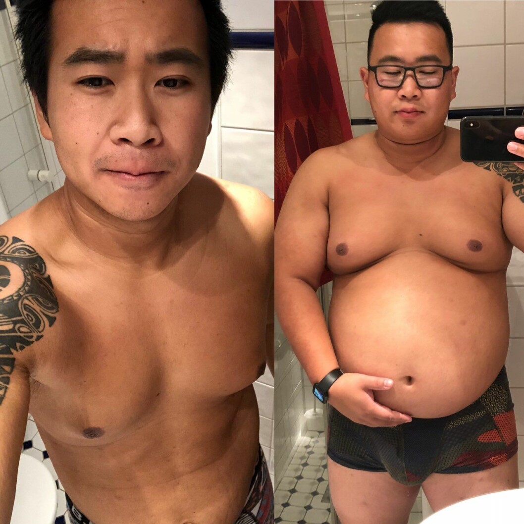 Johan har gått igenom en stor förändring efter att ha deltagit i Biggest loser. Johan Sune Sundahl före och efter Biggest loser 2019