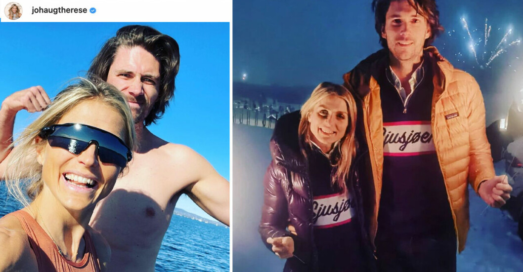 <strong>Therese Johaug är ganska privat av sig och pratar sällan om relationen med pojkvännen.</strong> Therese Johaug och pojkvännen Nils Jakob Hoff.