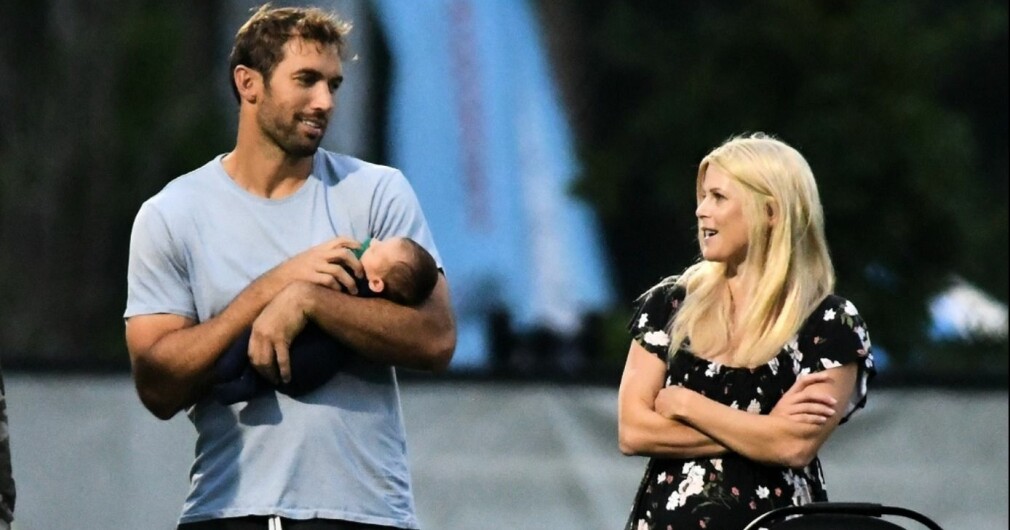 Jordan, Elin och nyfödde sonen Arthur. Jordan Cameron, Elin Nordegren