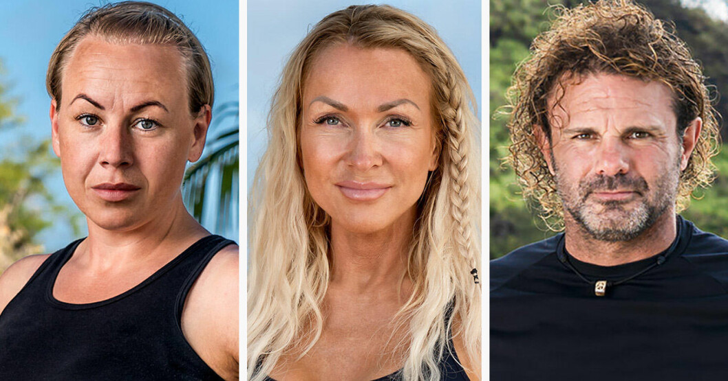 Josefina Liljedahl, Nina Ekstrand och Raymond Ahlgren i Robinson 2020.