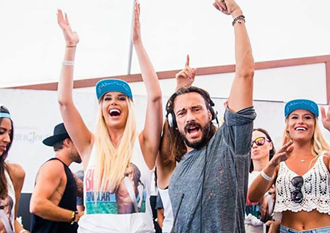 Julia och artisten Bob Sinclair. <strong>Foto: Privat.</strong> Robinson-Julia Franzén och Bob Sinclair.
