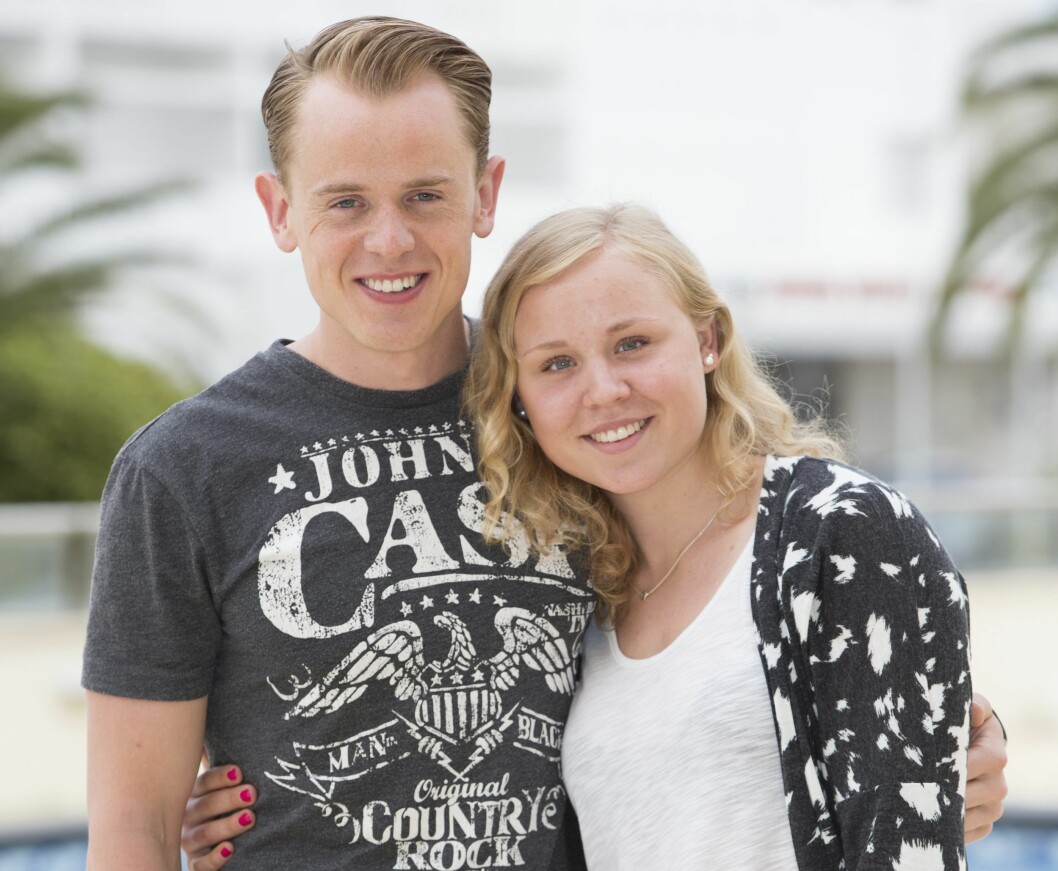 Skiddottern Julia Svan tillsammans med kärleken Jon Kleppenes. Foto: Malin Bondeson