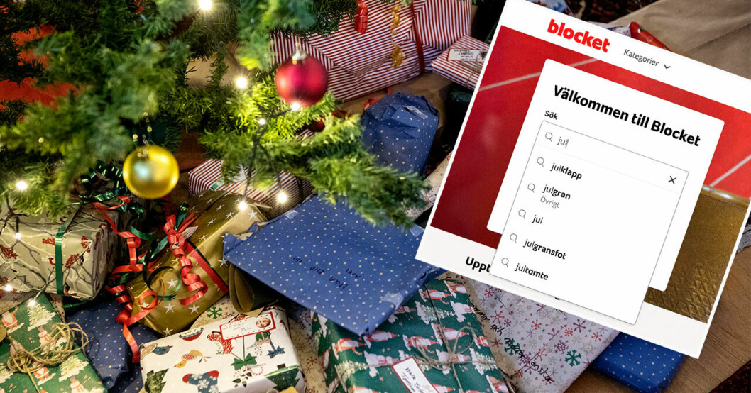Julklappar under granen.