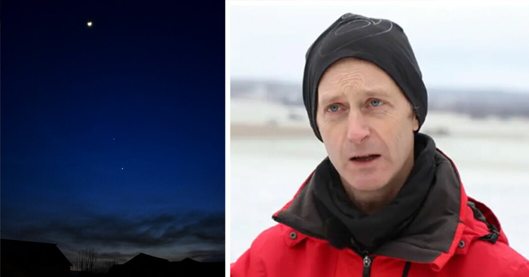 Eric Stempels, forskare och Venus och Jupiter på natthimlen.