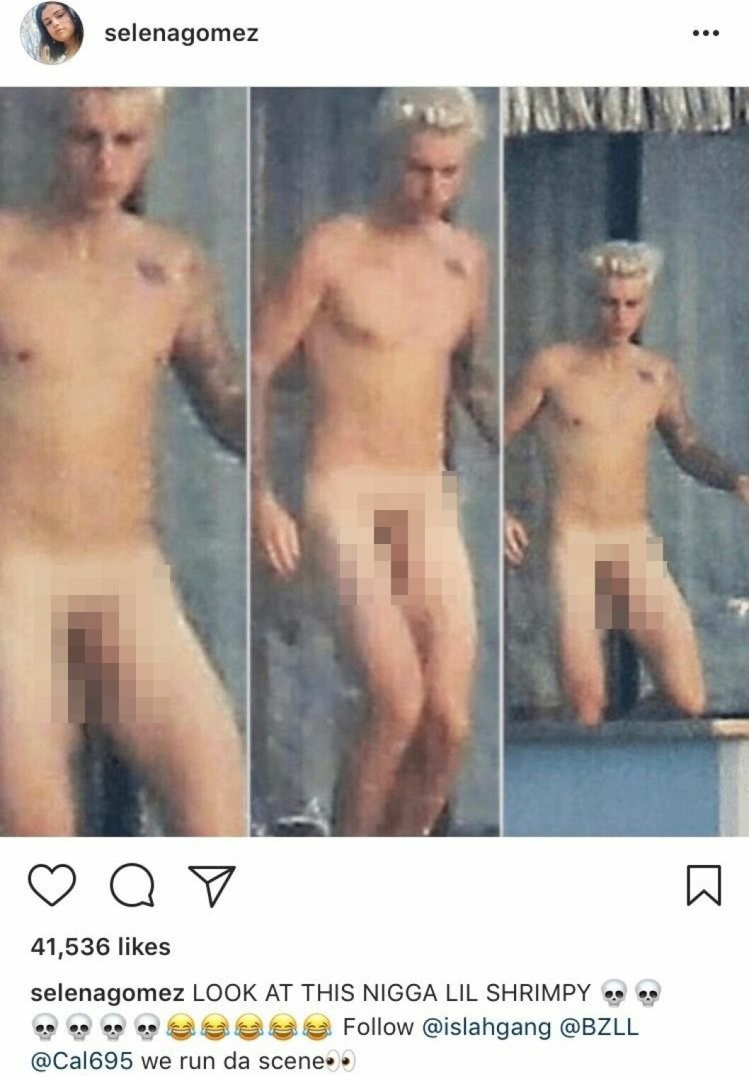 Bilden låg bara uppe i några minuter, men då Selena Gomez har världens största Instagramkonto fick den stor spridning.