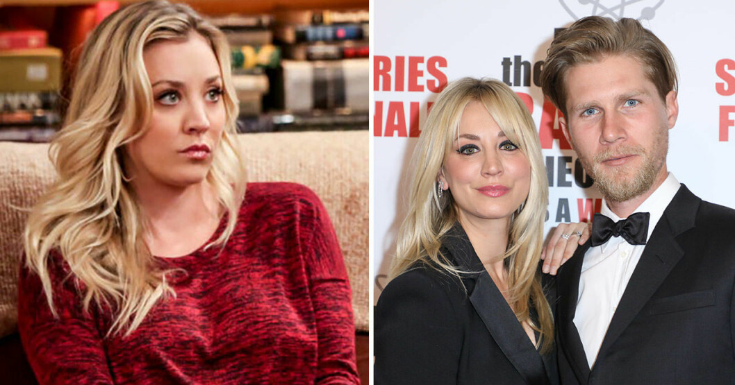 Kaley i Big Bang theory och med maken Karl Cook. Kaley Cuoco i Big Bang theory och med maken Karl Cook.