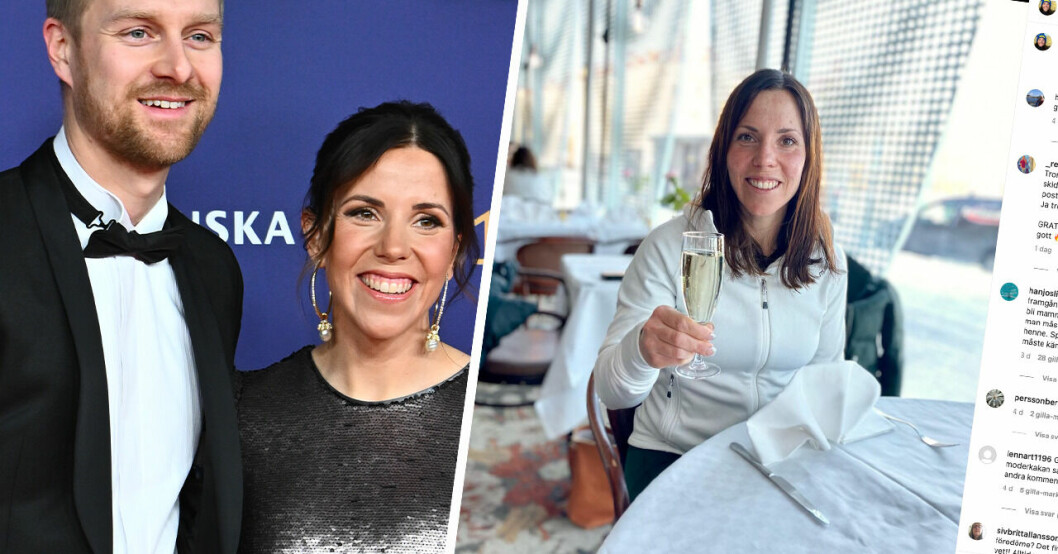 Charlotte Kalla firade graviditeten med alkoholfritt bubbel – vilket inte alla förstod.