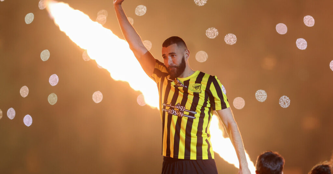 Karim Benzema presenterades för sina nya supportrar i Jeddah förra veckan. Arkivbild. Quaison: Intresset kommer att öka väldigt mycket