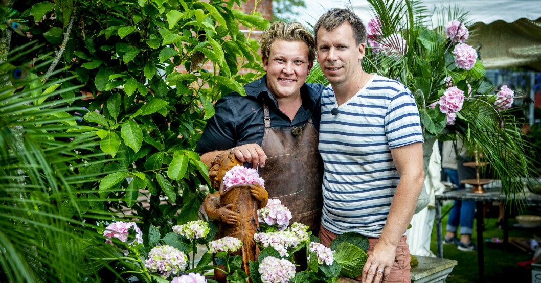 Inspelning av TV4-programmet Karl Fredrik på Österlen på gården Eklaholm. Karl-fredrik fästman petter