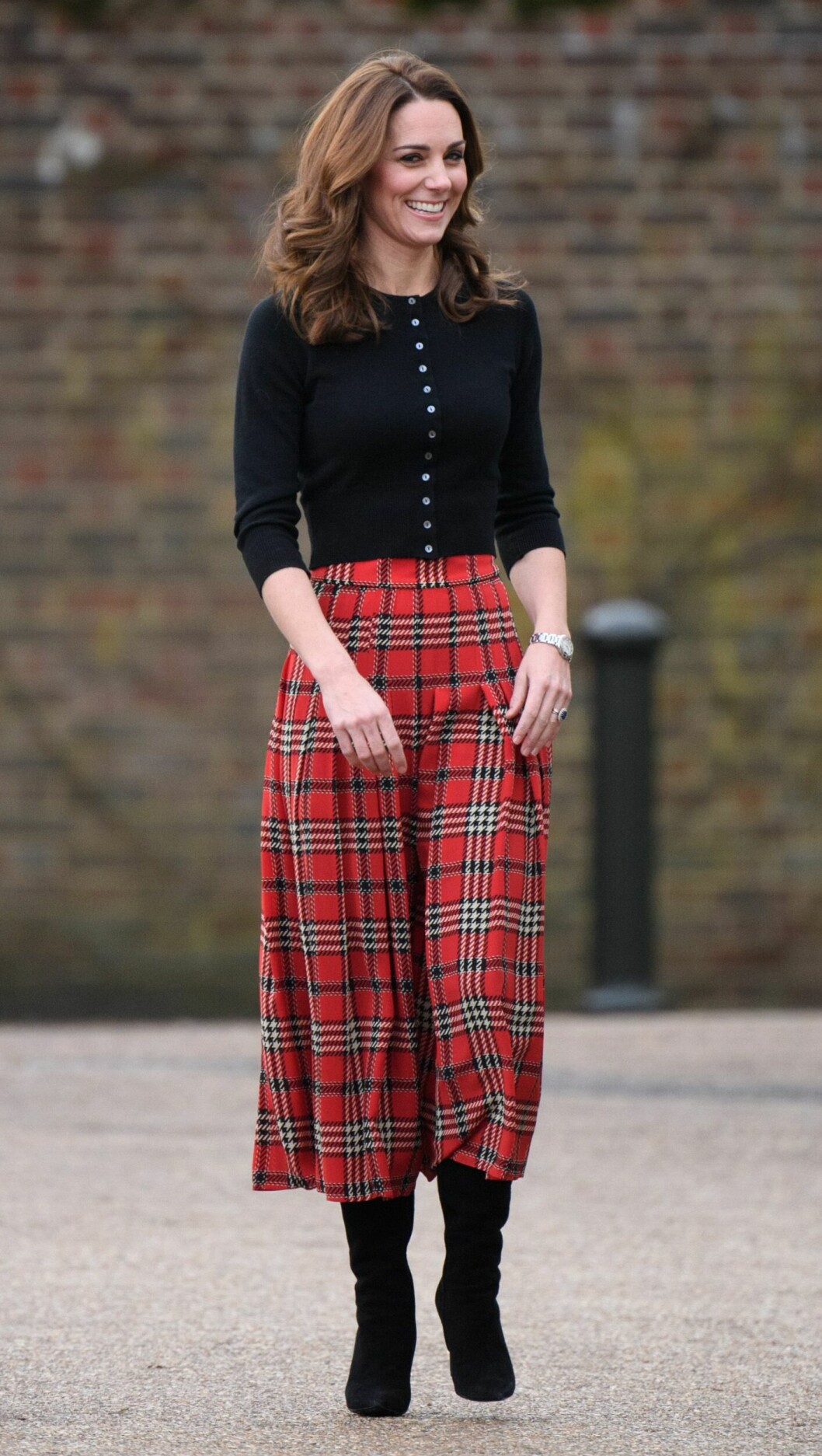 Kate Middleton vid den festliga jullunchen för brittisk militär och deras familjer år 2018. Kate Middleton vid den festliga jullunchen för brittisk militär och deras familjer år 2018.