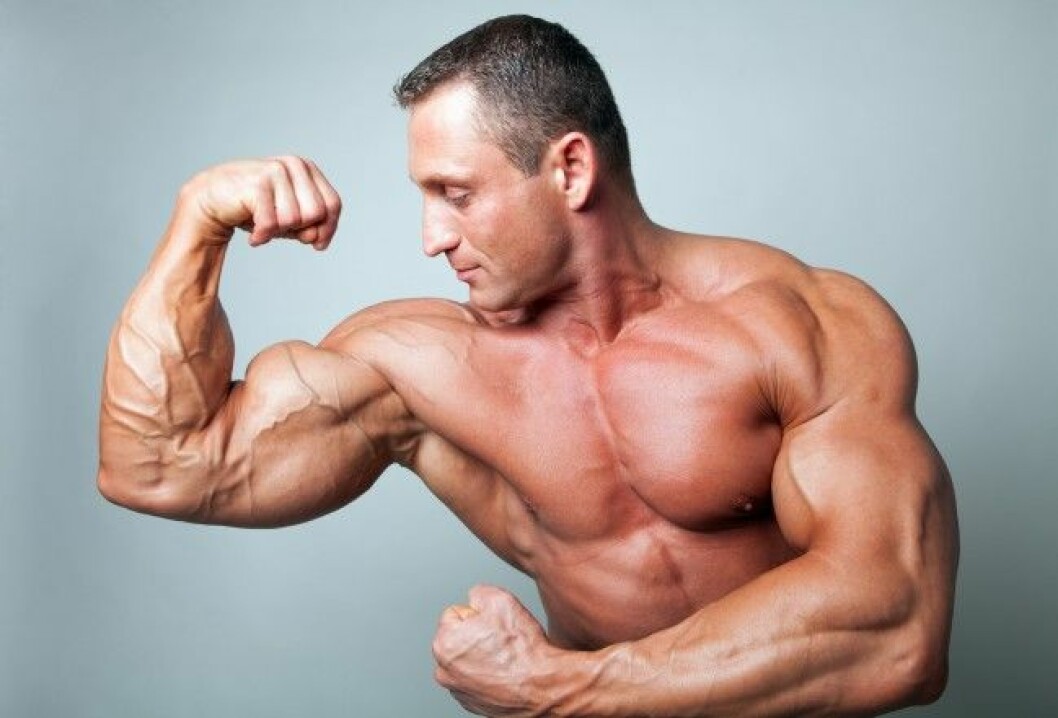 Foto: Colourbox Muscular man flexing his biceps - studio shot