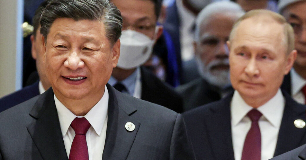 Kinas president Xi Jinping och hans ryske motsvarighet Vladimir Putin under ett toppmöte i uzbekiska Samarkand i september. Lunch och förhandlingar när Xi och Putin möts