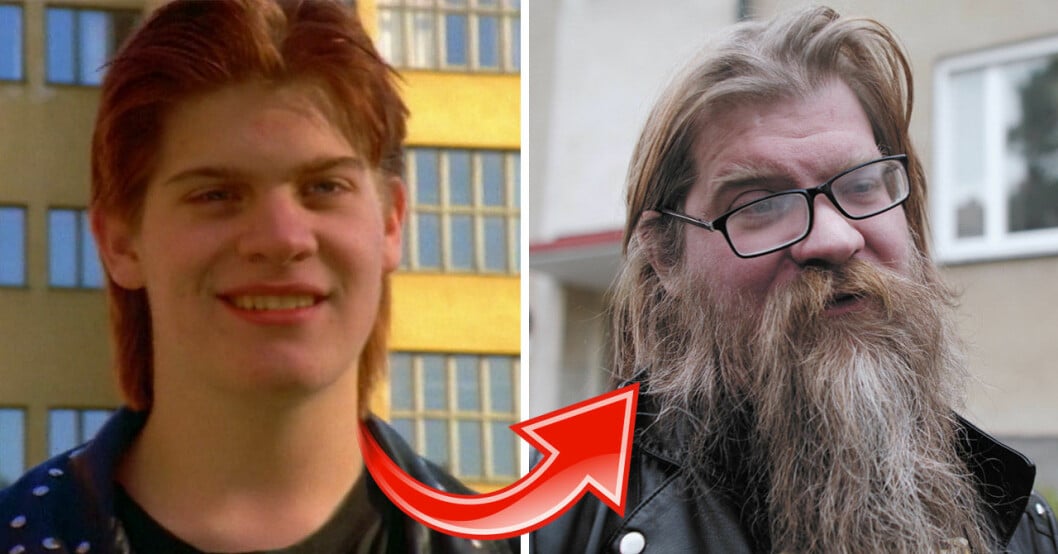 Martin som ”Klimpen” i Bert 1994 och hur han såg ut i SVT:s dokumentär 2017-2019.