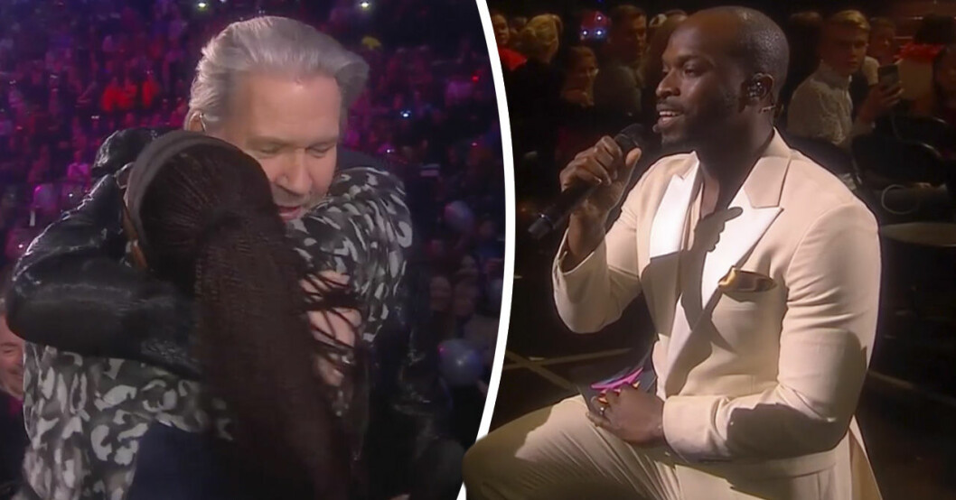 Kodjo Akolor överraskade sin mamma Grace med Johnny Logan i Melodifestivalen 2019.