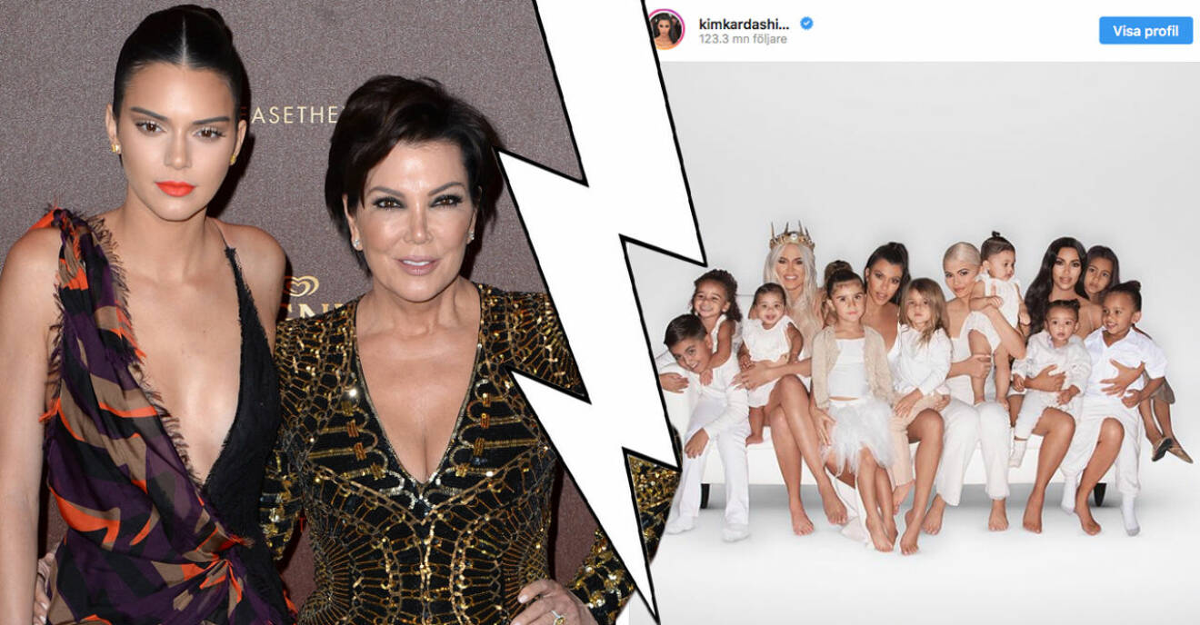 Kris och Kendall Jenner saknas på familjen Kardashians julkort 2018. Nu berättar Kim Kardashian varför.
